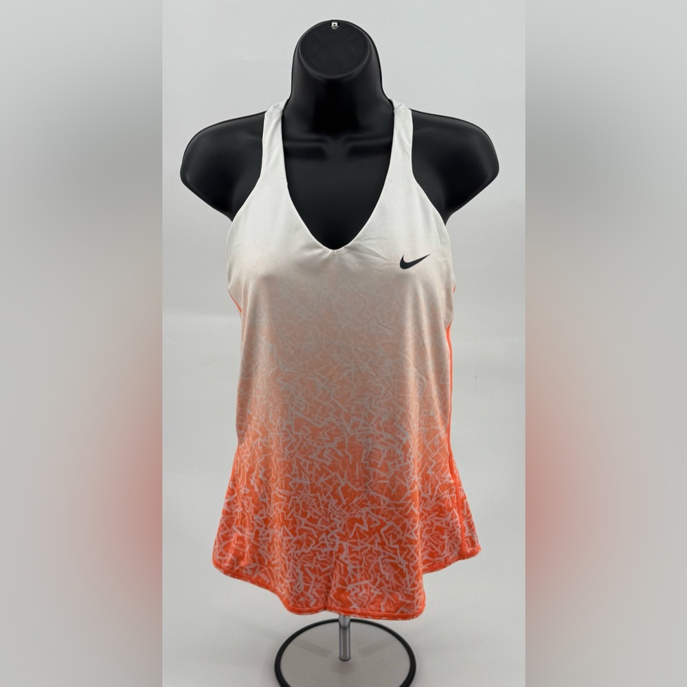 Nike Art Racerback Dri-FIT Training Activewear Tank Top White & Coral Wms Medium